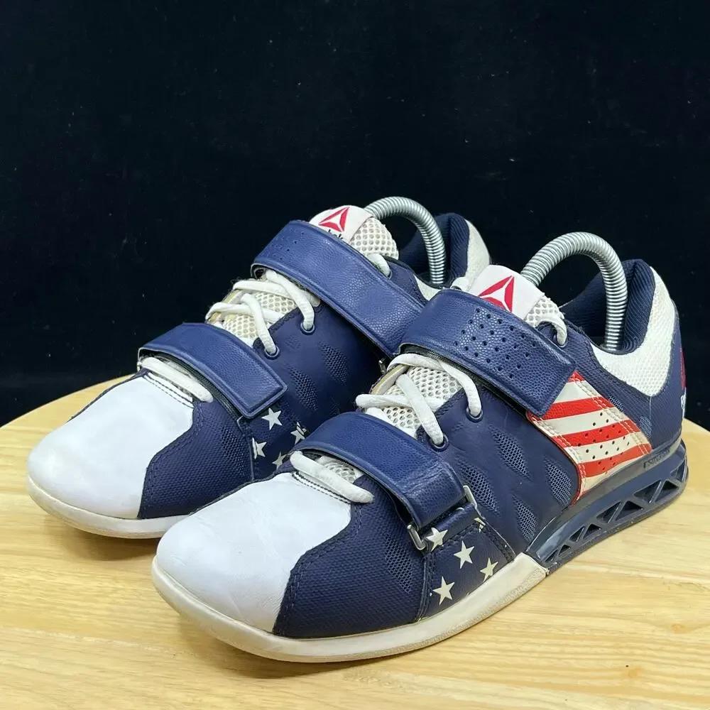 Reebok Crossfit USA Red/Blue Weightlifting Shoes Lifter US Wmns Sz 9